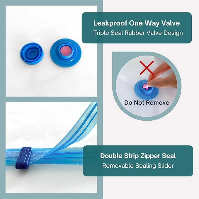 12 Pack Vacuum Storage Bags with Hand Pump, Compression Space Saver for Comforter, Bedding, Blanket Storage, Vacuum Seal Bags for Clothing, Luggage Suitcase and Closet Organizer