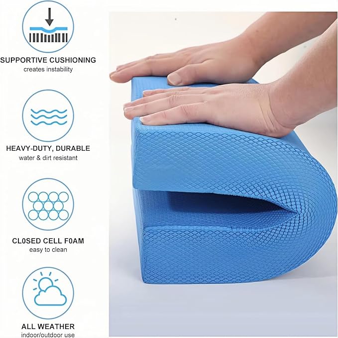 Balance Pad – Stability Trainer for Balance, Stretching, Physical Therapy, Exercise, Mobility, Rehabilitation and Core Training Non-Slip Closed Cell Foam Premium Balance Pad Knee Pad