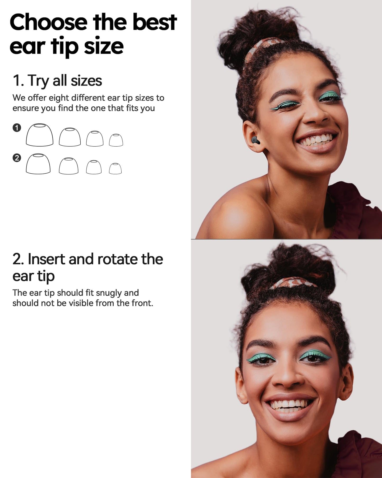 BIGOOD 45dB Ear Plugs for Sleeping 0.1oz Ultra-Comfy Noise Cancelling Ear Plugs for Concerts, Deep Focus, Travel, Noise Reduction Ear Plug with 8 Ear Tips Reusable Earplugs with Carry Case Black