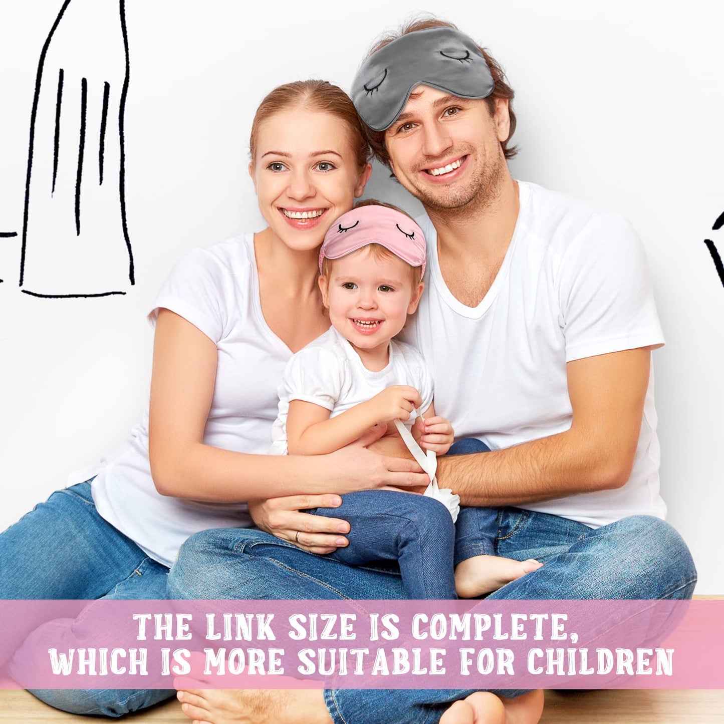 2 Pieces Cute Sleep Eye Masks for Kids Silk Sleep Eye Cover Cute Lightweight Adjustable Eyeshade Mask Satin Night Eyeshade Covers with 2 Pieces Storage Bag(3-12 Years,Gray, Pink)