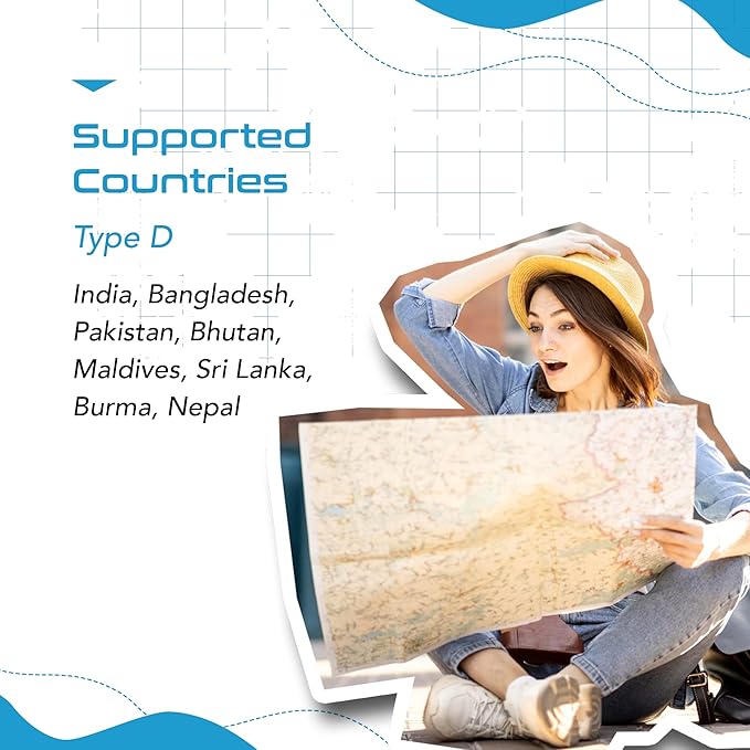 Ceptics India, Pakistan Travel Adapter - 4 Input - Ultra Compact - Light Weight - USA to Any Type D Countries Such as Bangladesh, Maldives and More - 2 Pack (PT-10)
