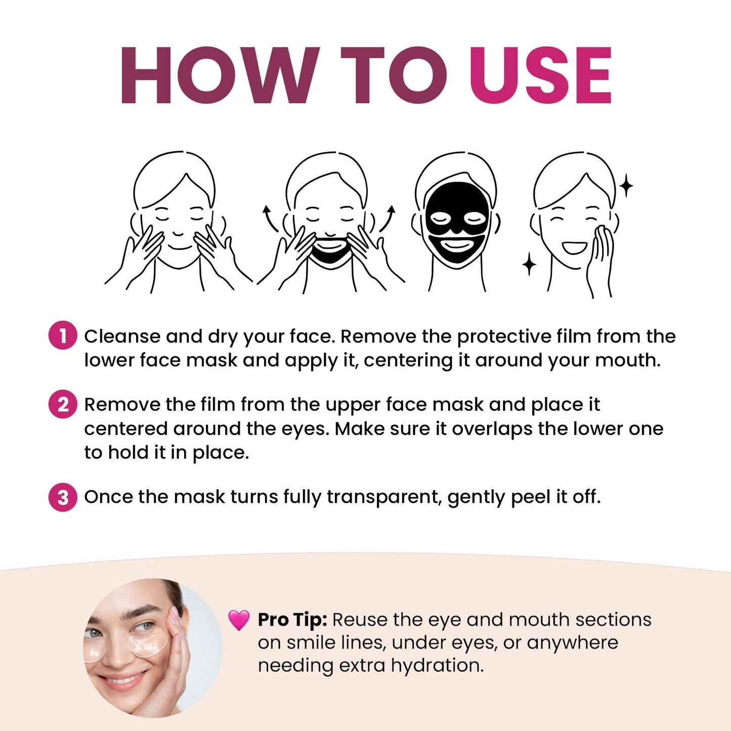 Overnight Collagen Face Mask, Hydrogel & Low Molecular Deep Collagen Mask, Glass Skin Face Mask, Collagen Mask Overnight + Firming & Elasticity, Hydrating Face Masks 34g*4ea, Face Masks Skincare Pack