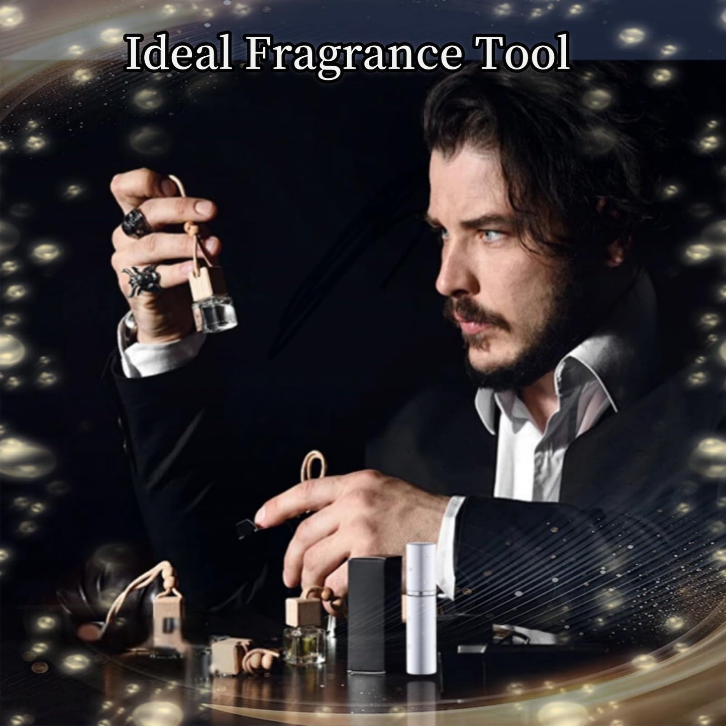 Generic Small Perfume Spray Bottle Cologne Spray Bottle Travel Perfume Atomizer Refillable Travel Cologne Spray Bottle 10ML Atomizer Mini Portable Dispenser - Dot Diamond Silver - Coffee Spray Bottle