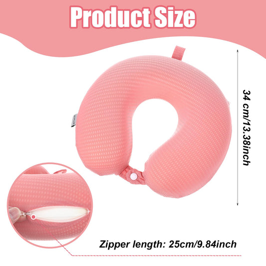 Travel Pillow Cover Neck Pillow Covers With Zipper Travel Pillow Case Replacement Cover Travel U Neck Pillow Case Cover Soft Smooth Neck Pillow Cover Stripe Travel Comfort Travel Accessories(pink)