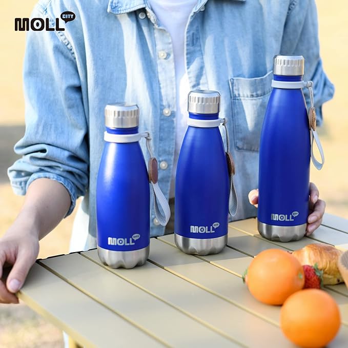 12 oz Water Bottle for Kids Stainless Steel Double Wall Vacuum Insulated Sports Water Bottle for School-Reusable Metal Leak Proof Cola Shape Flask for Girls (Purple)