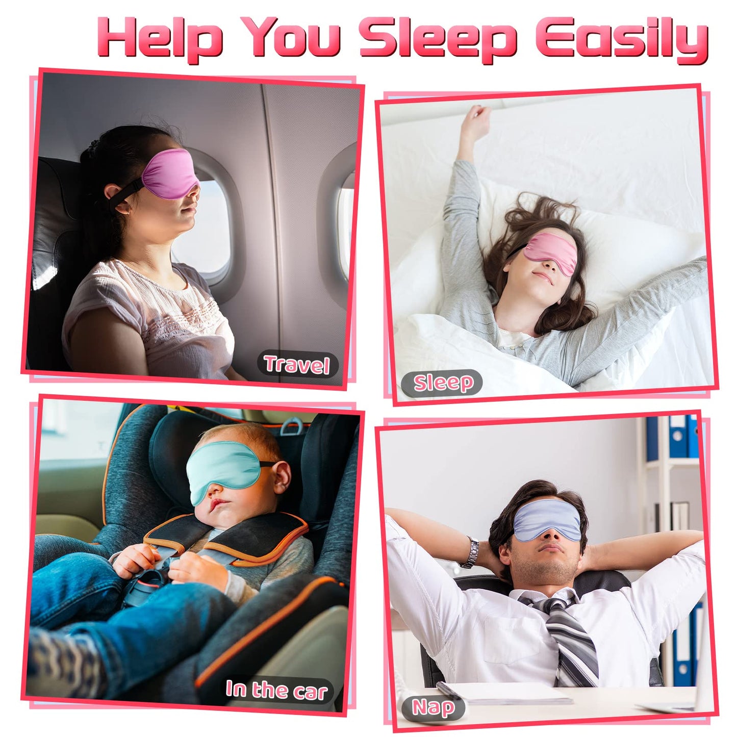 24 Pack Silk Eye Mask for Kids Smooth Soft Multicolor Blindfold with Adjustable Strap Lightweight Eye Cover Children Sleeping Mask Kids Sleep Shade Cover for Travel(Fresh Colors)