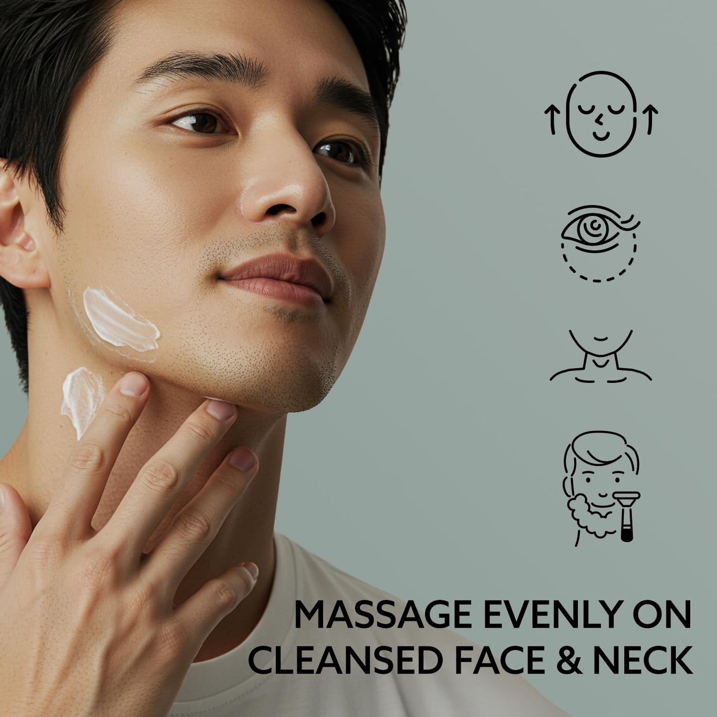 Korean 6 in 1 Face Cream for Men: Anti-Aging Skin Care Facial Moisturizer for Wrinkles Under Eye Bags Dark Circles Puffiness & Firming with Retinol Collagen Peptides Caffeine & Hyaluronic Acid, 1.7 oz