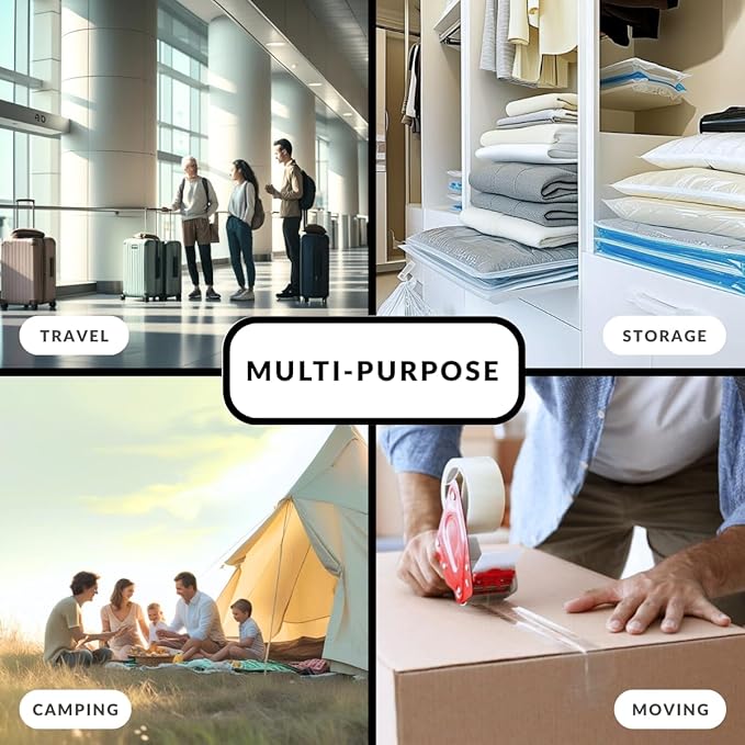 35 Pack Vacuum Storage Bags with Electric Pump, Compression Space Saver for Comforters, Bedding, Blanket Storage, Vacuum Seal Bags for Clothing, Luggage and Closet Organizer