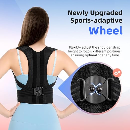 babaka Posture Corrector for Women and Men, Adjustable Full Back Support, Upper and Lower Back Pain Relief, Back Brace, Shoulder Straightener, Scoliosis, Hunchback, Thoracic, Spine Corrector (X-Large, Waist: 33''-44'')
