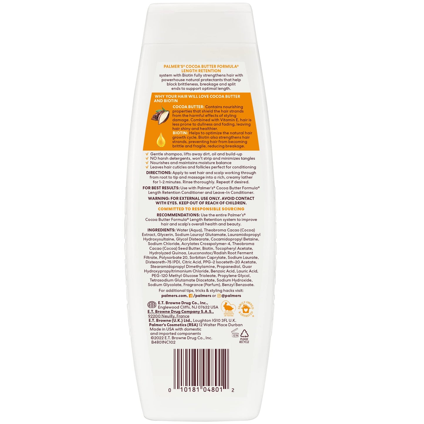 Palmer's Cocoa Butter Formula Biotin Length Retention Shampoo, 13.5 Fl Oz