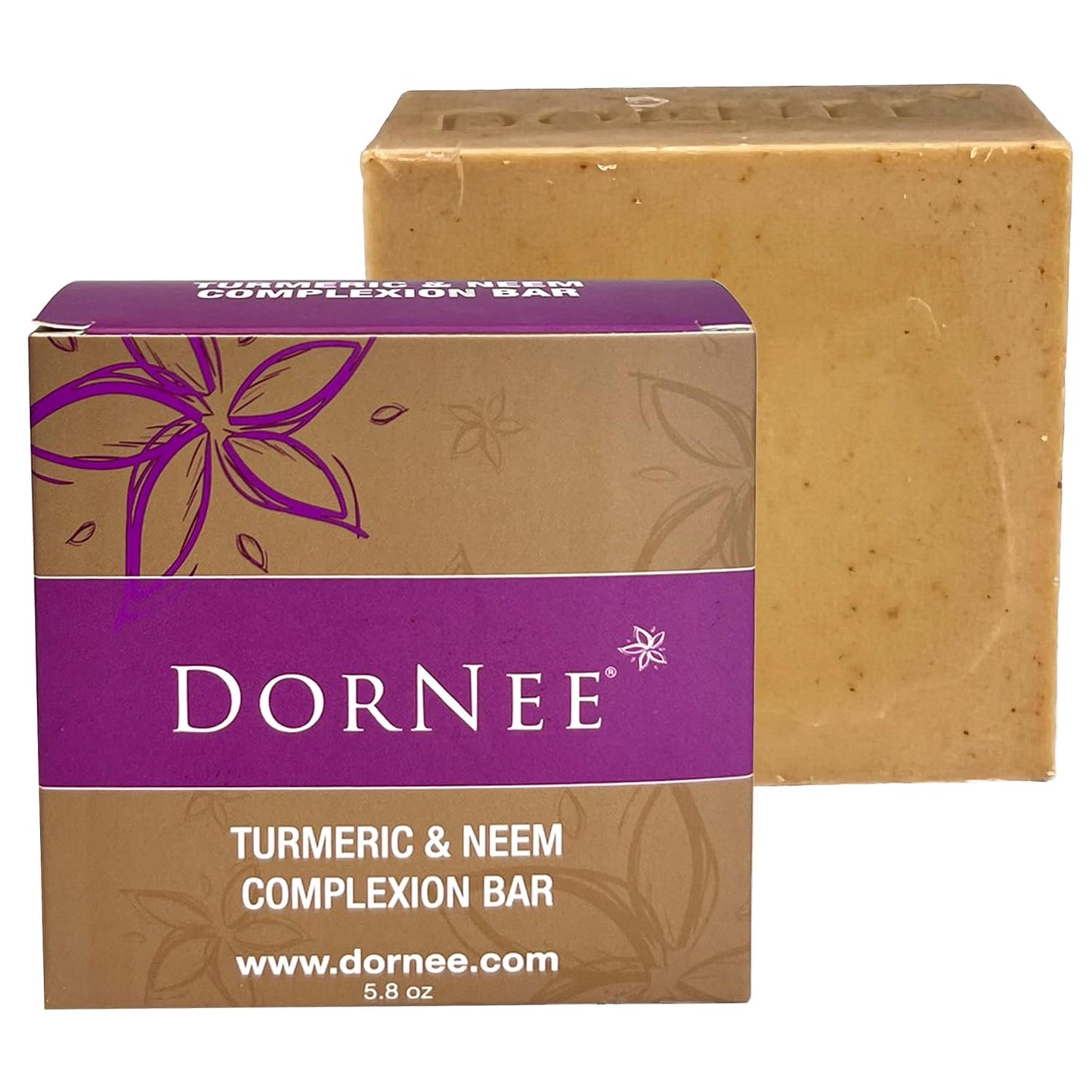 DorNee’ Turmeric Neem Complexion Bar Soap Large 5.8oz, Face Cleanser, Natural, Great for Sensitive Skin