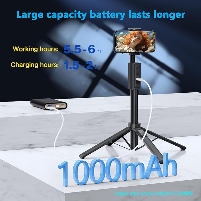 2025 Upgraded 57” Auto Face Tracking Tripod 360 Rotation Facial Recognition Tripod for iPhone with Light AI Face Following Tripods with Remote and Gesture Control for TikTok Vlogging Live Streaming