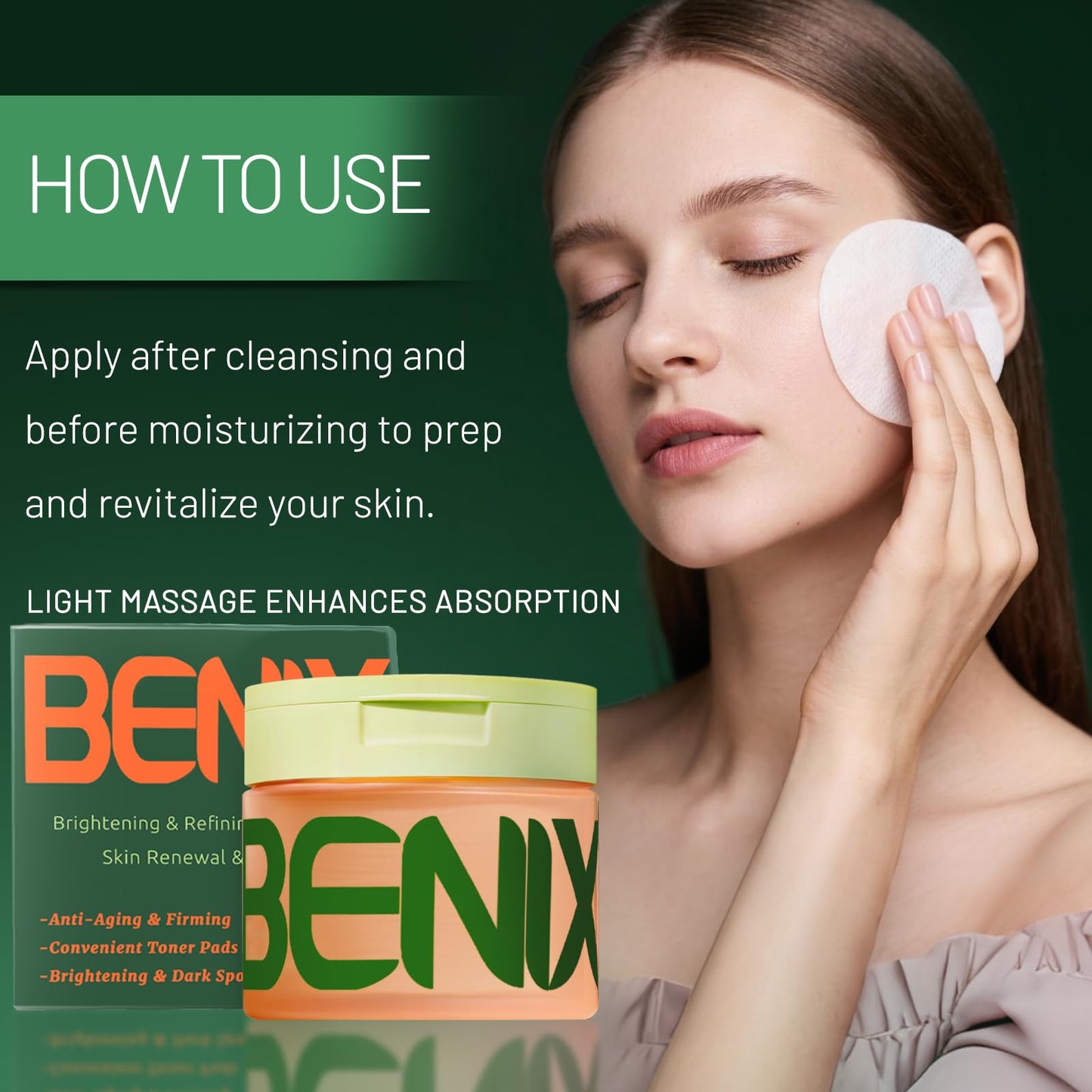 Korean Toner Pads (100 Count) – Hydrating & Anti-Aging for Dark Spots, Wrinkles & Uneven Skin – Infused with Snail Extract, CICA, Niacinamide & Peptides for a Clear, Radiant Complexion