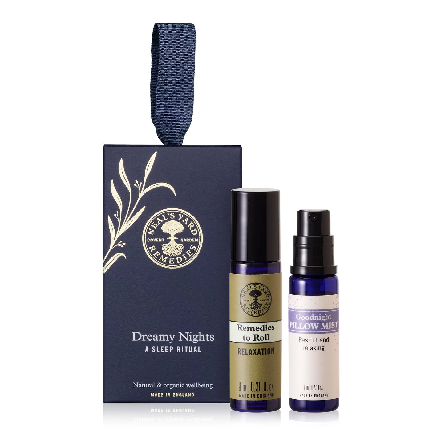 Neal's Yard Remedies Dreamy Nights A Sleep Ritual, Gift Set with Pillow Spray & Essential Oil Roll On Infused with Lavender, Vegan & Cruelty-Free