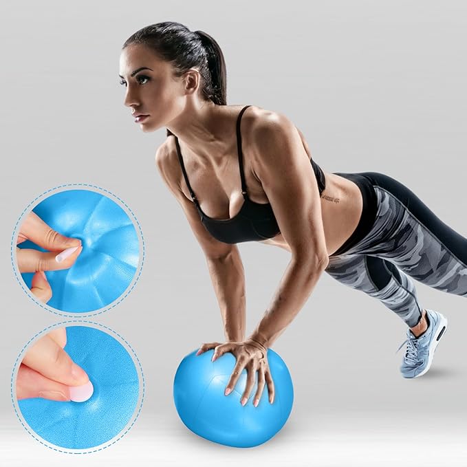 Aoriher 10 Pieces 9 Inch Exercise Pilates Ball Yoga Therapy Core Ball for Yoga Stability Barre Training Stretching Physical Posture Training Gym