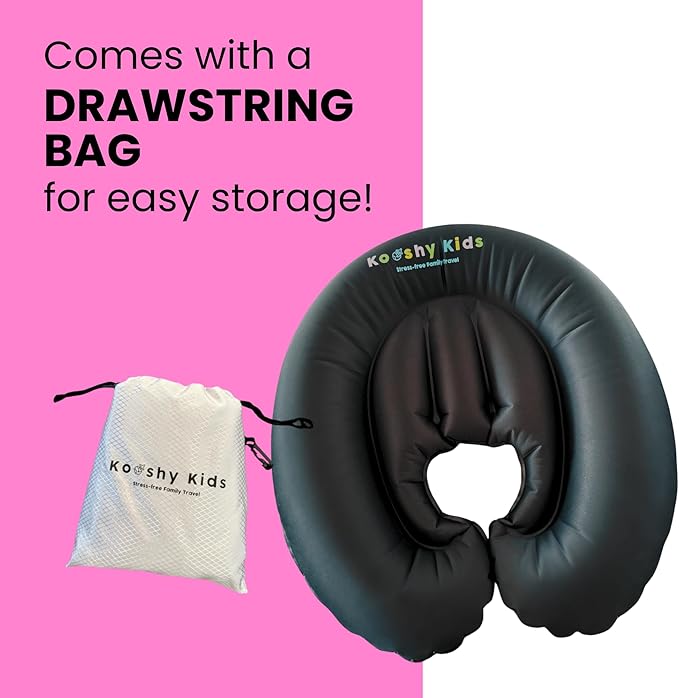 Premium Kooshy Kloud - Hand-Pumped Travel Pillow Nest - Inflatable Travel Pillow - Infant Kids Travel Cuddle Bed - Adult Back Support - Sleep on Planes - Approved All Airlines