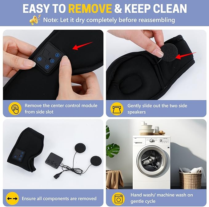 Aurya Sleep Mask with Bluetooth Headphones, 3D Eye Mask for Sleeping, 5.4 Wireless Sleeping Headphones with Ultra-Thin HD Stereo Speaker for Side Sleeper, Office Nap, Air Travel, Meditation