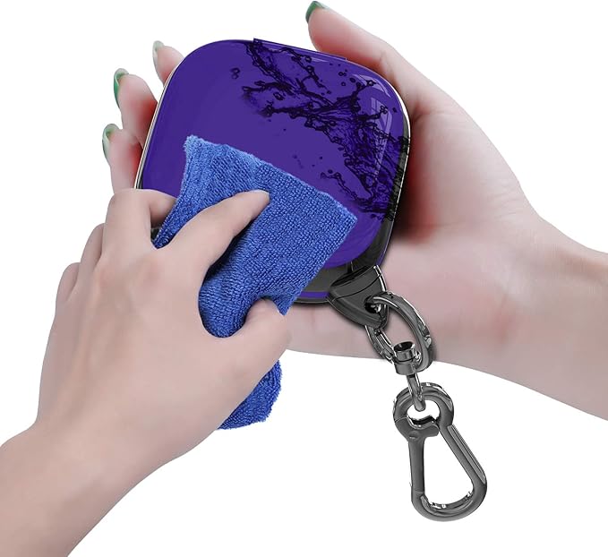 Compatible Powerbeats Pro Case Cover, Full Protective Shockproof Anti-Slip Silicone Case for Beats Powerbeats Pro (Black Edge+Dark Purple)