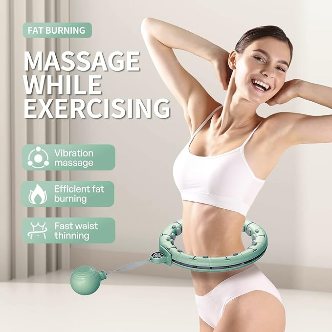 30/12 Knots, Upgraded Magnetic Lock Weighted Hula Hoop for Adults Weight Loss, Infinity Hoop Plus Size, Children Adults Home Outdoors, Fitness Exercise, Abdominal Toner