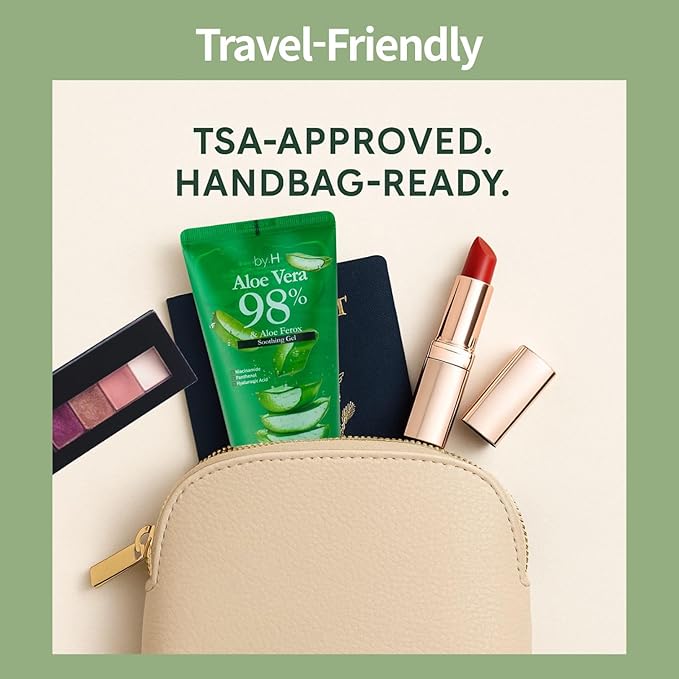 by.H Pure & Organic Aloe Vera Gel for Face - Natural Beauty Moisturizer for Facial Skin - Non-Greasy Primer & Soothing Formula [Made in Korea] (Tube 1Pack)