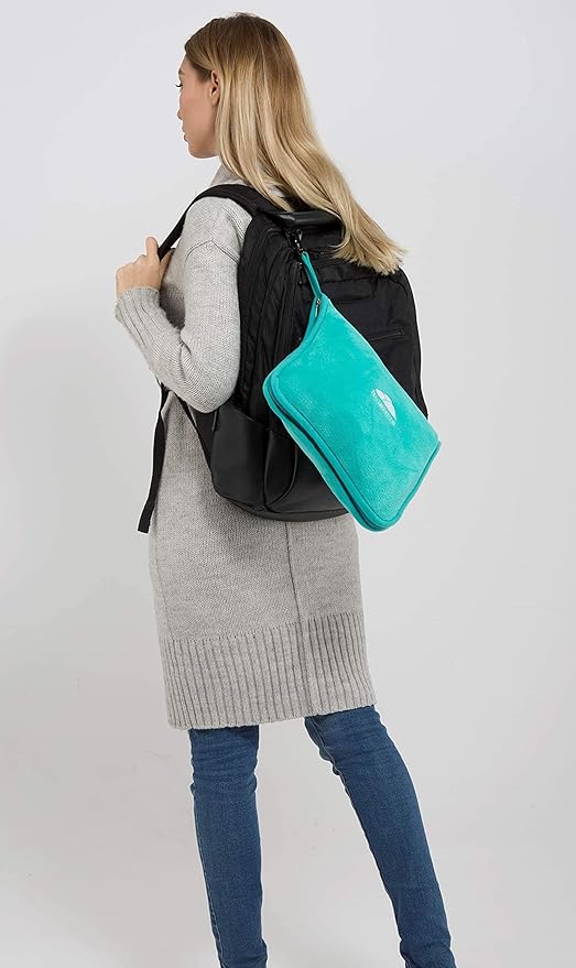 BlueHills 2-Pack Premium Soft Travel Blanket Pillow Airplane Blanket for Two in Soft Bag Pillowcase Compact Pack Large Blankets for Travel (Teal Green T012)