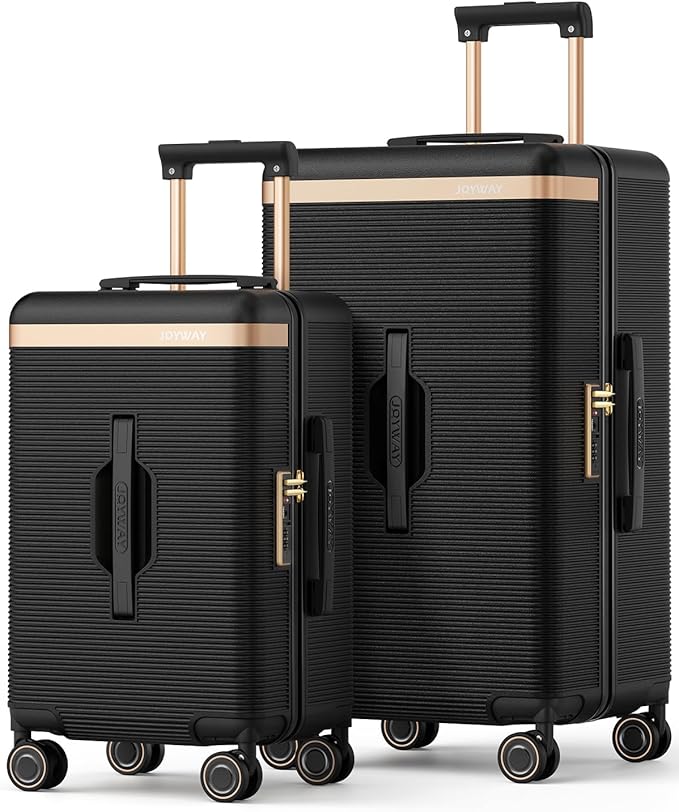 Joyway Luggage Sets 2 Piece, 22 Inch Carry On Luggage and 26 Inch Trunk Checked Luggage with Cup Holder, Lightweight Hardside Suitcase with Pressure-resistant Frame, Shock Absorbing Wheel and TSA Lock