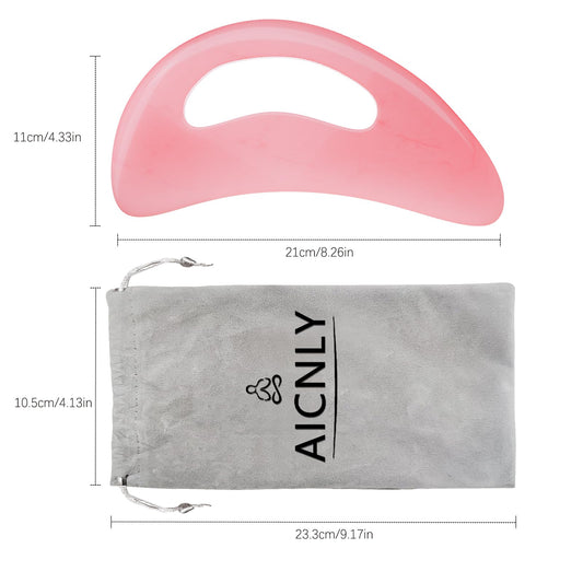 AICNLY Large Gua Sha Massage Tool, Lymphatic Drainage Massager, Muscle Scraping Massage Tools, Body Sculpting Anti Cellulite Tools for Man and Women (Pink)