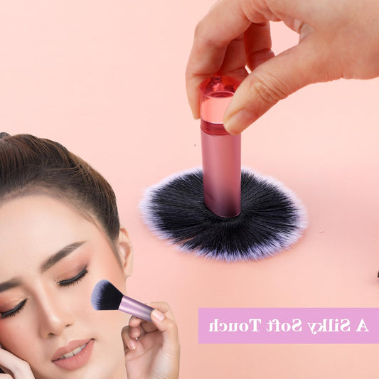 10 Pcs Easy-Taken Travel Makeup Brushes Mini Makeup Brush Set Portable Travel Brush Set with Pack Suitable for Foundation Eye Shadow Lipstick Concealer Highlighting Shadow Contour Blush (Pink)