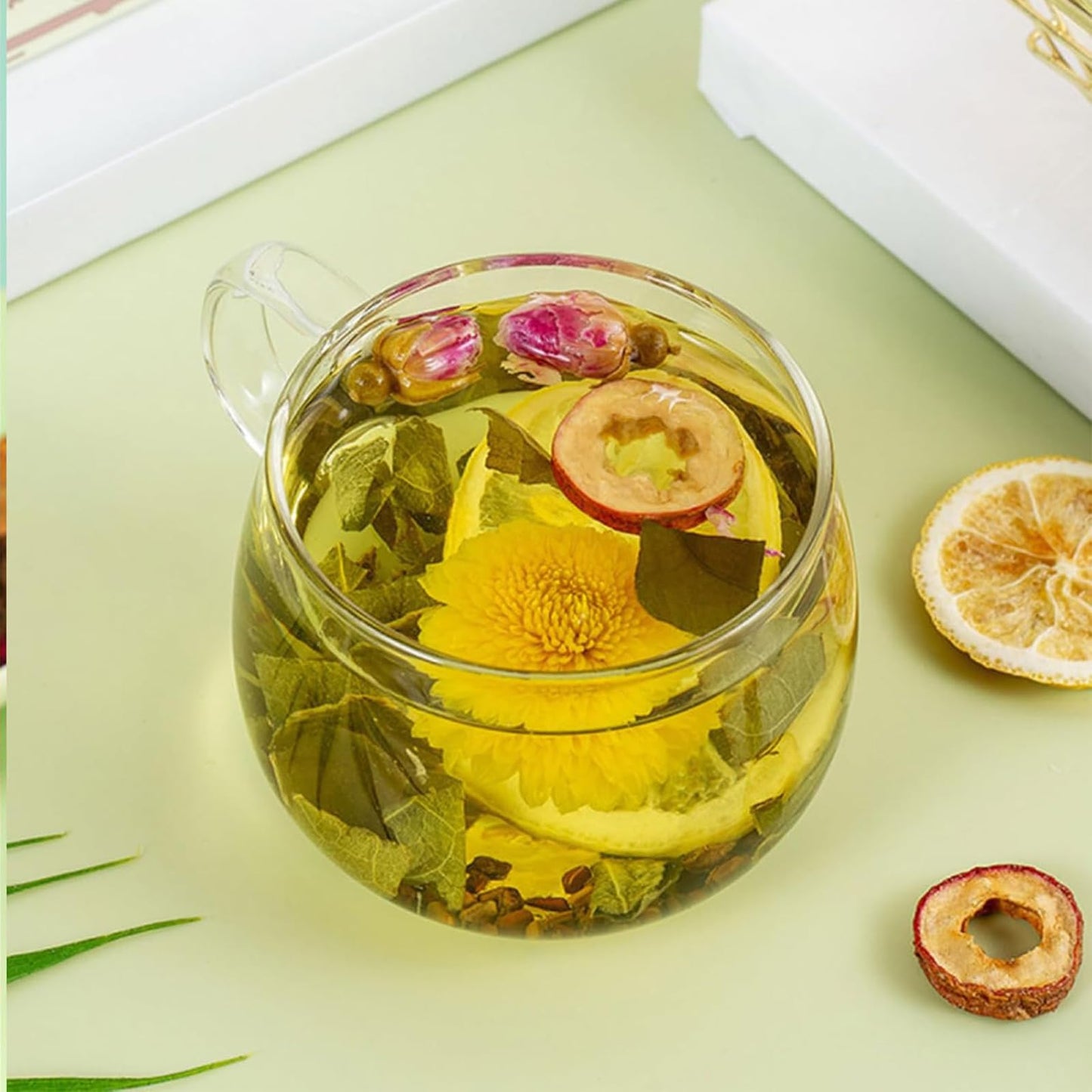 Winter Melon Lotus Leaf Tea,30 Bags Chrysanthemum Tea,Chrysanthemum Winters Melon Lotus Leaf Herbal Teas,Winter Melons,Orange Peel,Cassia Seed,Buckwheat,Hawthorn,Lotu Leafs,Red Rose (1)