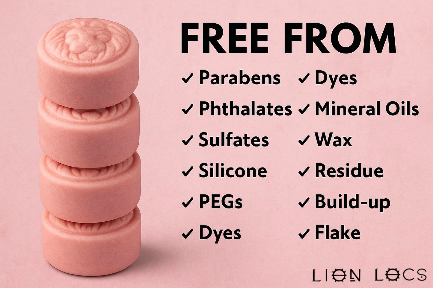 Lion Locs Shampoo Bar & Conditioner - Works for All Hair Types - Dreadlocks, Microlocs, Sisterlocks, Wicks, Brotherlocks, Braids | Build Up & Residue Free (5oz)