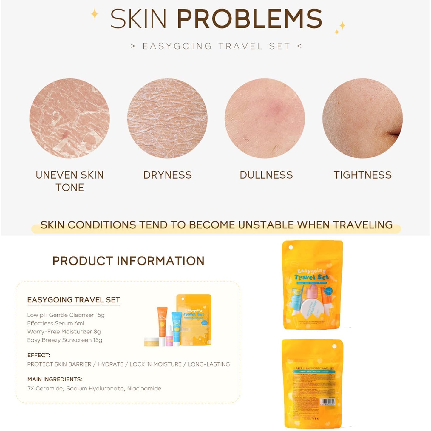 Hydrating Skin Care Set Travel Kit,4 Piece Skincare Essentials Set Mini Travel Size,Travel Friendly Face Routine Set for Women and Teenage Girls- Travel Essentials Gift Set