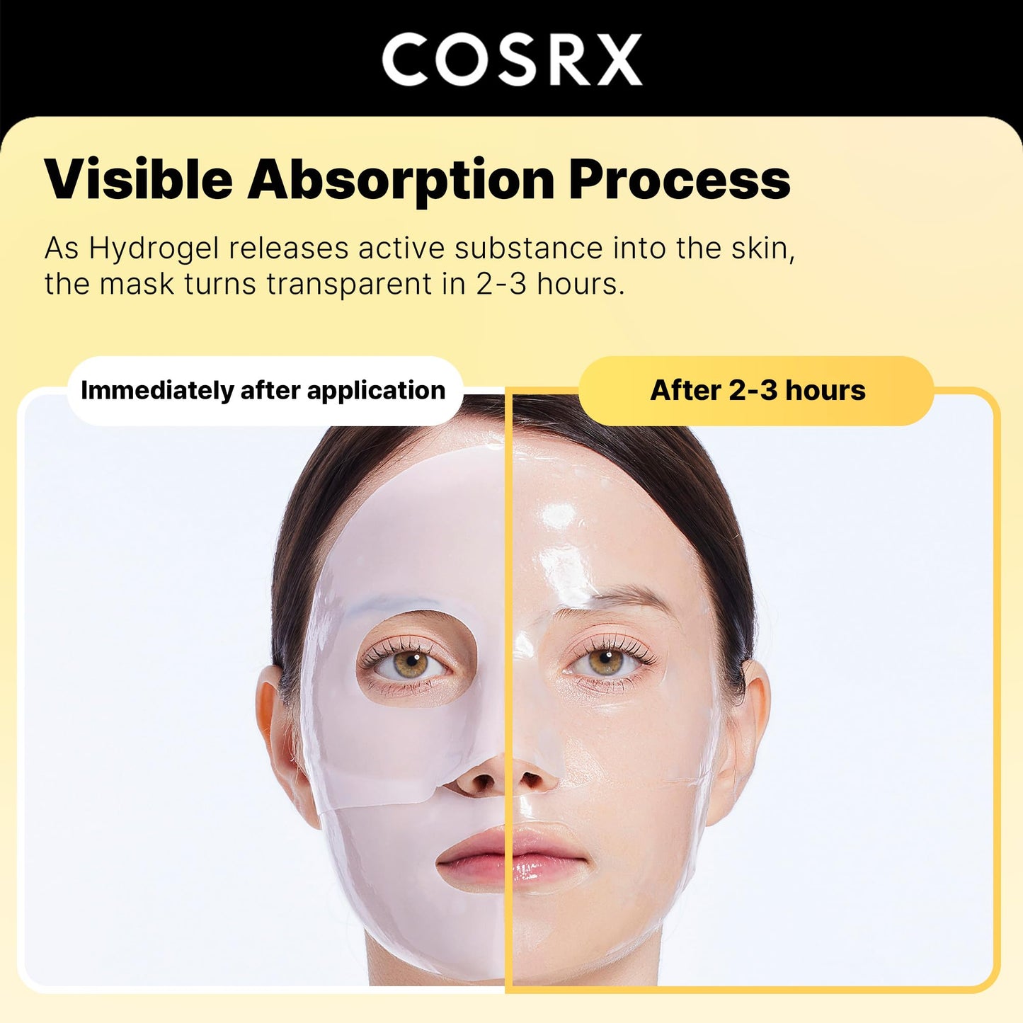 COSRX Advanced Snail Mucin Glass Glow Hydrogel Face Masks Skincare 3 EA, Collagen Face Mask, Travel Essentials, Overnight Face Mask, Korean Skin Care