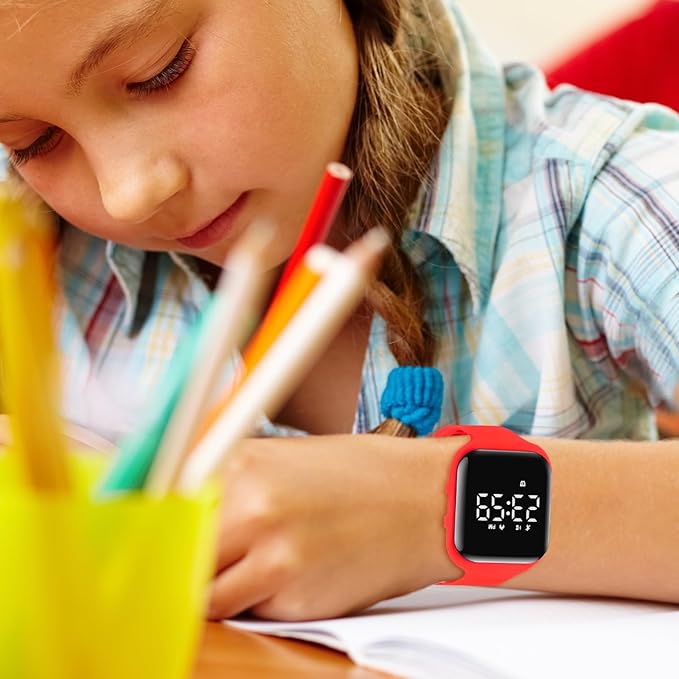 Kids Watches for Girls Boys Digital Sport Watch with Step Counter Pedometer Vibration Alarm Clock, No App Waterproof Fitness Tracker Kids Watch Boys Girls Teens Students Ages 5-16