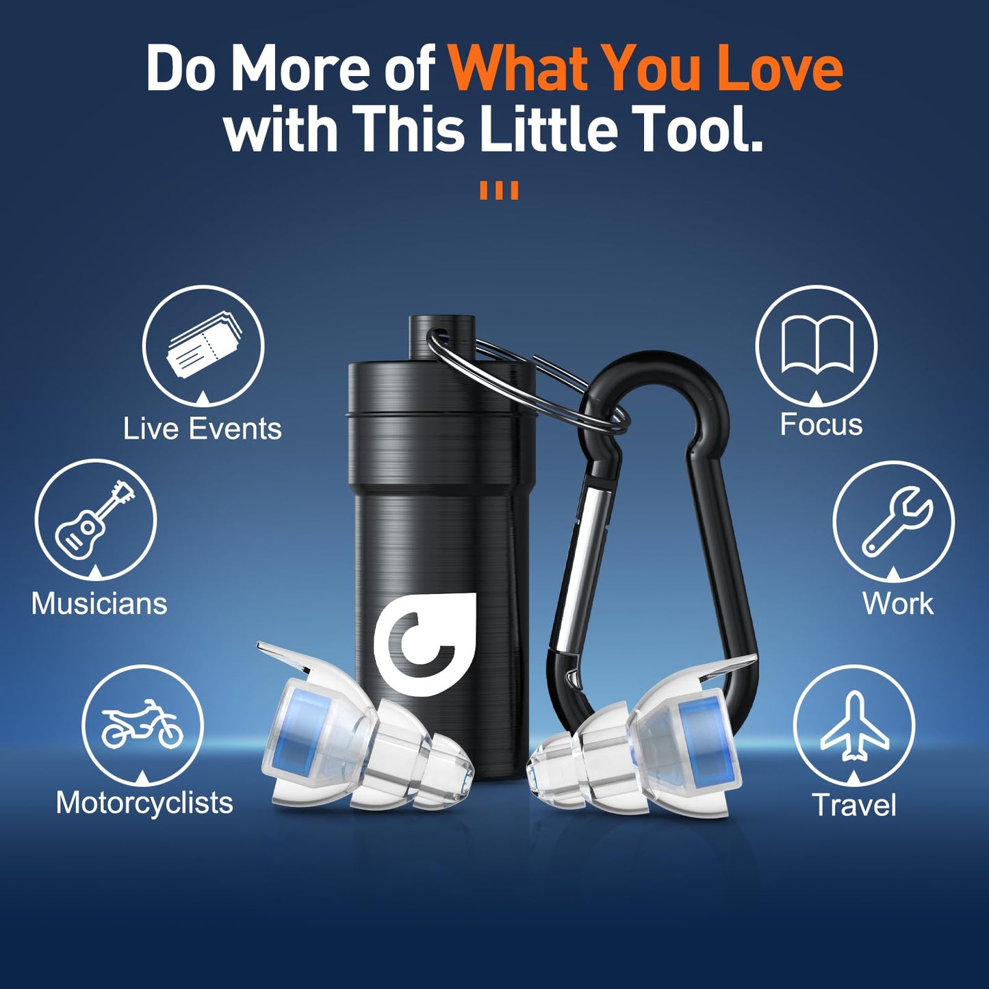 Reure High Fidelity Concert Ear Plugs, Noise Cancelling Silicone Ear Plugs 2 Pairs Great for Concerts Loud Music, Musicians, Motorcycles, Airplanes, Raves, Hearing Protection -23 dB