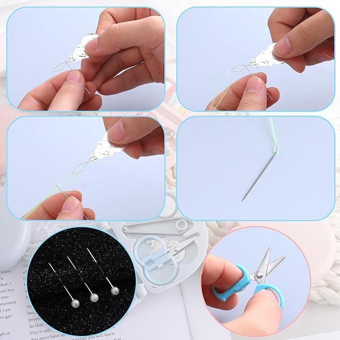 20 Pack Mini Travel Sewing Kit, Portable Sewing Tool Kits, Beginner Emergency Sewing Repair Kit with Threads Scissors Hand Sewing Needles, Plastic Sewing Kit, DIY Sewing Supplies (Blue, Green)