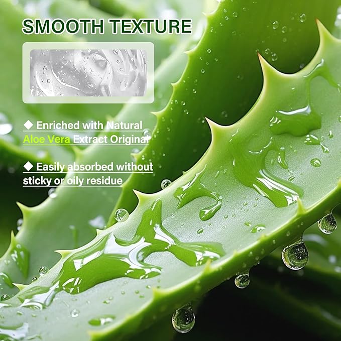 Aloe Vera Gel for Face and Body,Hydrating Organic Aloe Vera Gel,Cooling Body Cream for After Sun Skincare,Non-Sticky Face Moisturizer, 9.15 Fl Oz