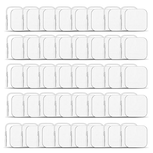 40PCS TENS Unit Electrode Pads 2"x2", Improved Gel Reusable TENS Replacement Pads, Latex-Free & Skin-Friendly, Compatible with TENS/EMS