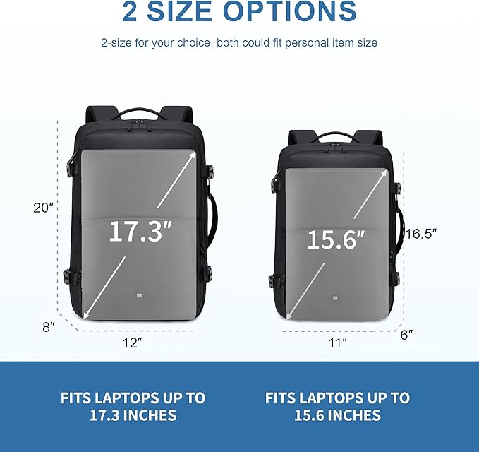 Carry On Travel Backpack, 35L-40L Expandable Extra Large Airline Approved,Lightweight Daypack for Men and Women