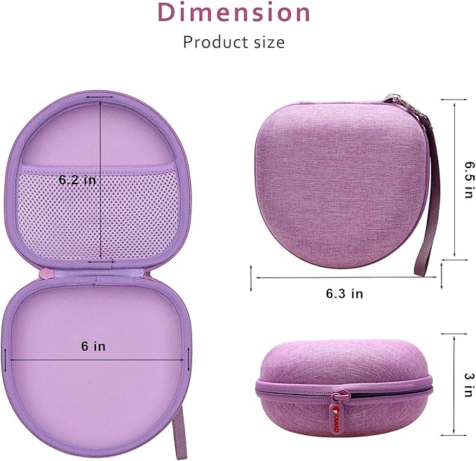 Kids Headphones Case Compatible with JoySpark/iClever BTH22 BTH12 HS19 / Candy Bila/MIDOLA MD-B01 / noot Products/EarFun/IMYB Foldable Kid Headphone for School, Purple (Case Only)