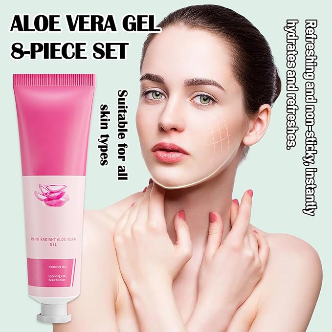 8Pcs Organic Aloe Vera Gel for After Sun Skin Care,Natural Moisturizing Aloe Vera Gel for Face & Body,Easy to Portable Face Moisturizer,Travel Size Pure Vera Aloe Gel for all Skin Types I