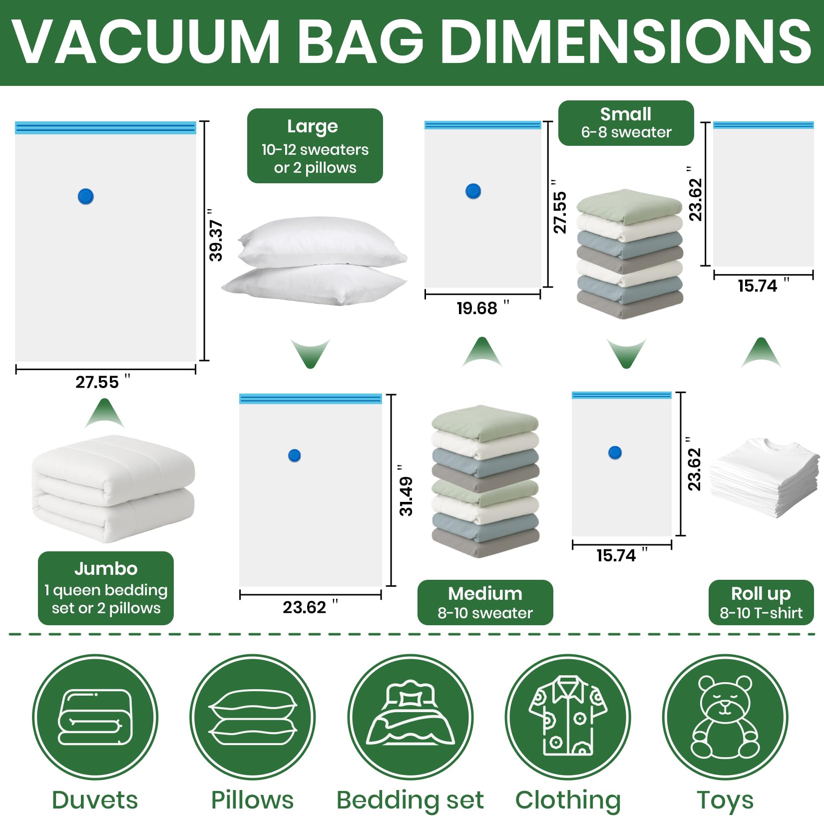 Vacuum Storage Bags,20Pack Vacuum Seal Bags with Electric Air Pump,Vacuumm Seal Bag for Clothing,Travel,Clothes,Comforters,Blankets,Pillows-4 Jumbo+4 Large+4 Medium+4 Small+4 Roll Up Space Saving Bag