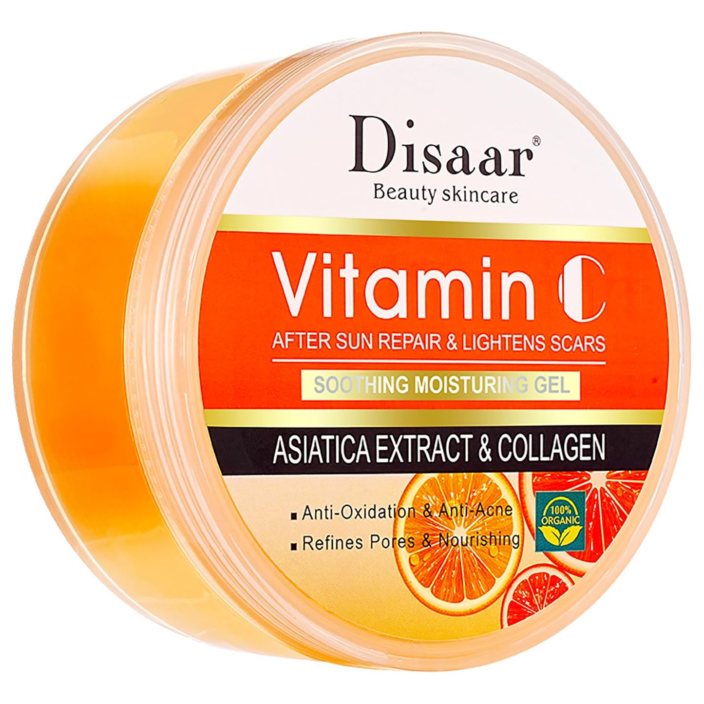 DISAAR Beauty Vitamin C Collagen Moisturizing Gel Orance Extract After Sun Repair Soothing Refines Pores Anti-Oxidation 300g / 10.14fl.oz