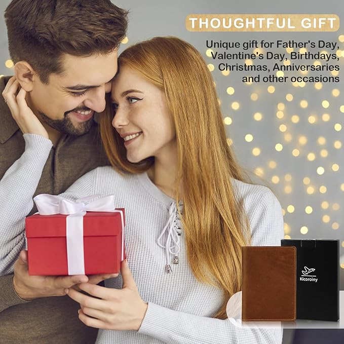 Real Leather Passport Holder for Men and Women, Handmade Wallet Cover Case, Travel Must-Haves Essentials Accessories, Birthday Gifts (Crazy Horse, Brown)