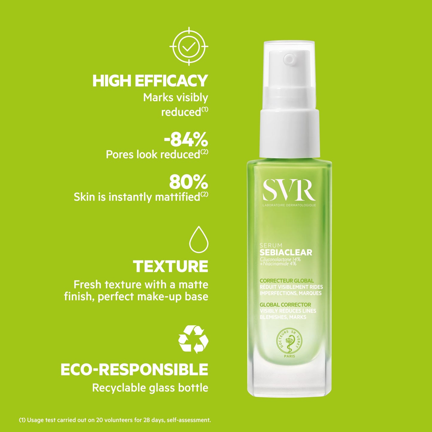 SVR Sebiaclear Face Serum. Retinol Alternative with Niacinamide & Hyaluronic Acid For Sensitive Oily Skin. Reduce the Appearance of Fine Lines, Wrinkles, Control Breakouts & Unclog Pores, 1 fl.oz