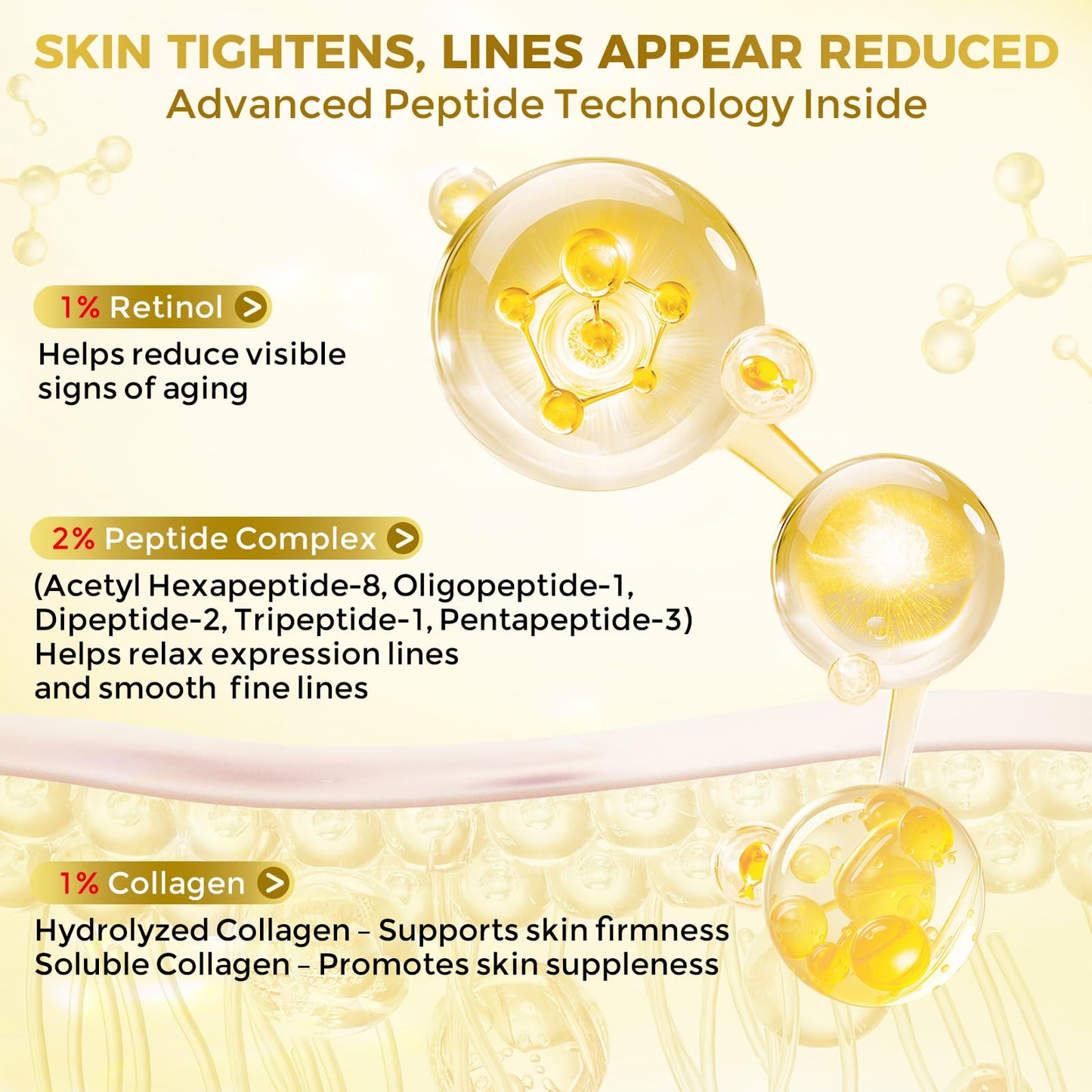 Neck Firming Cream, Anti Aging Wrinkle Cream with AH-8, Retinol, Collagen, & Hyaluronic Acid, Neck Creams for Tightening and Firming for Women & Men, Deep Hydration, Day & Night, 1.7 Fl Oz