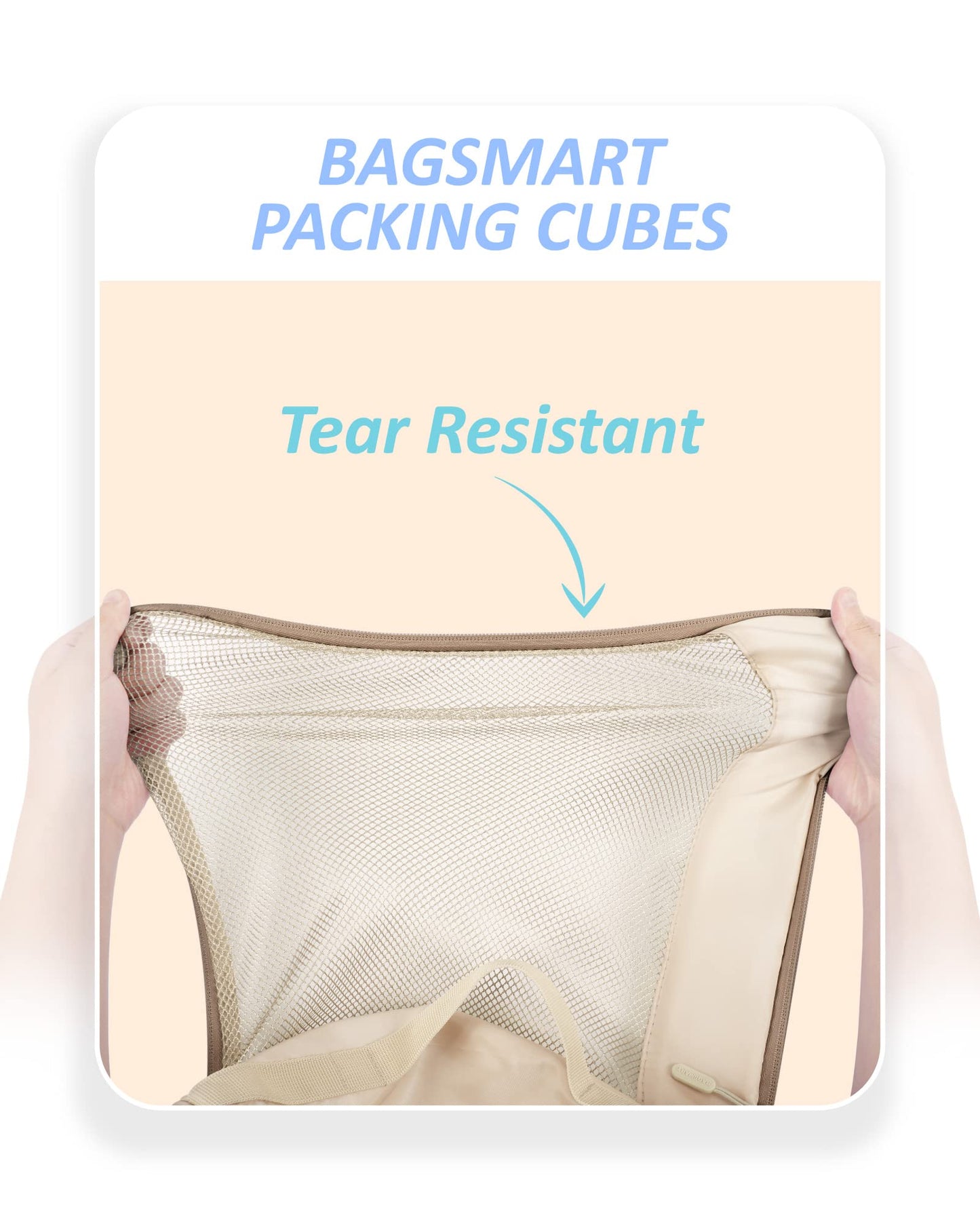 BAGSMART 7 Set Packing Cubes for Travel Essentials, Lightweight Luggage Suitcase Organizer Bags with Shoe Bag, Keep Shape Packing Cubes