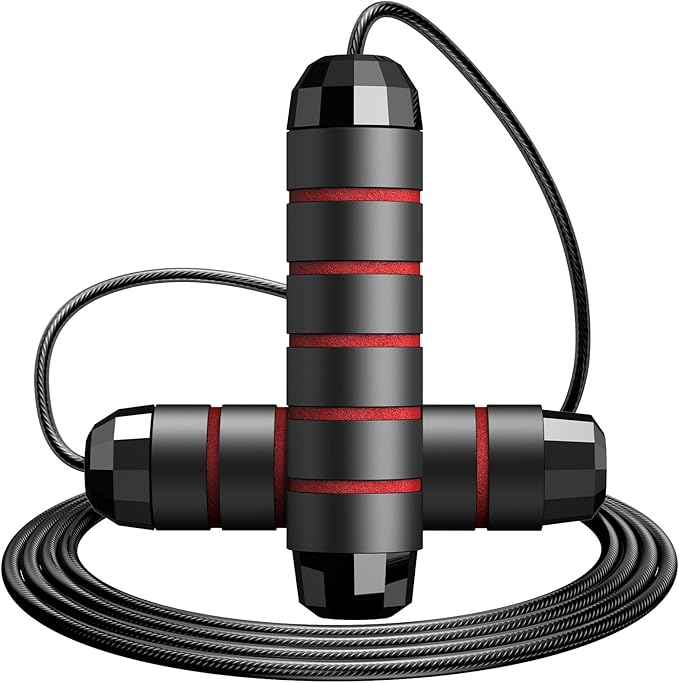 Jump Rope,Tangle-Free Rapid Speed Jump Rope with Ball Bearings for Men,Women and Kids,Adjustable Steel Skipping Rope with Ergonomic Foam Handles,A Ideal Equipment and Accessories for Workout,Fitness,Exercise,Home Gym,Slim Body