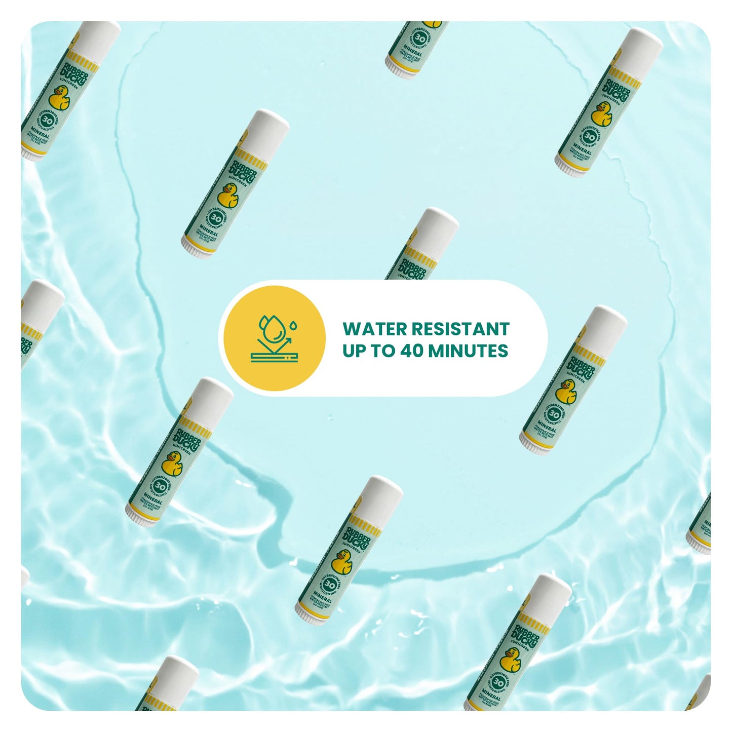 Rubber Ducky- SPF 30 Mineral Face Sunscreen Stick, Water Resistant, Moisturizing & Broad Spectrum Sunscreen Face Stick, Sun Skin Protection with Vitamin E, Mini Travel Size Sunblock, 0.6 oz