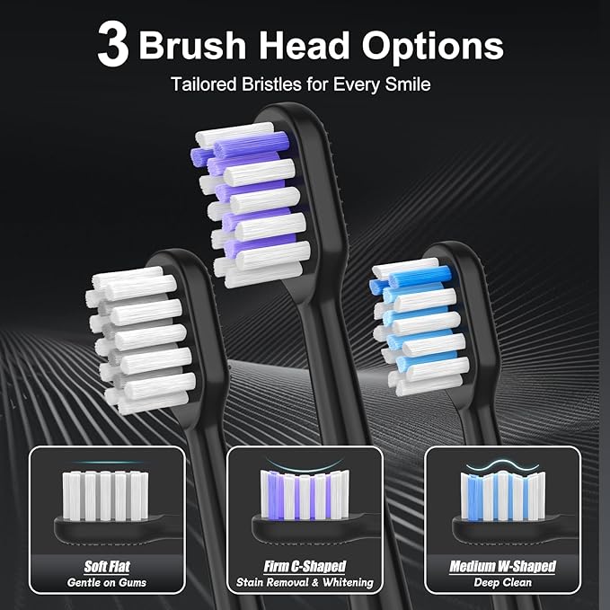 2025 New Sonic Electric Toothbrush for Adults - Vibration 60,000 VPM & 73° Oscillation Rechargeable Electric Toothbrush, 50+ Days Battery Life, 3 Modes, 2-Minute Timer, 3 Brush Heads, 2 Pack