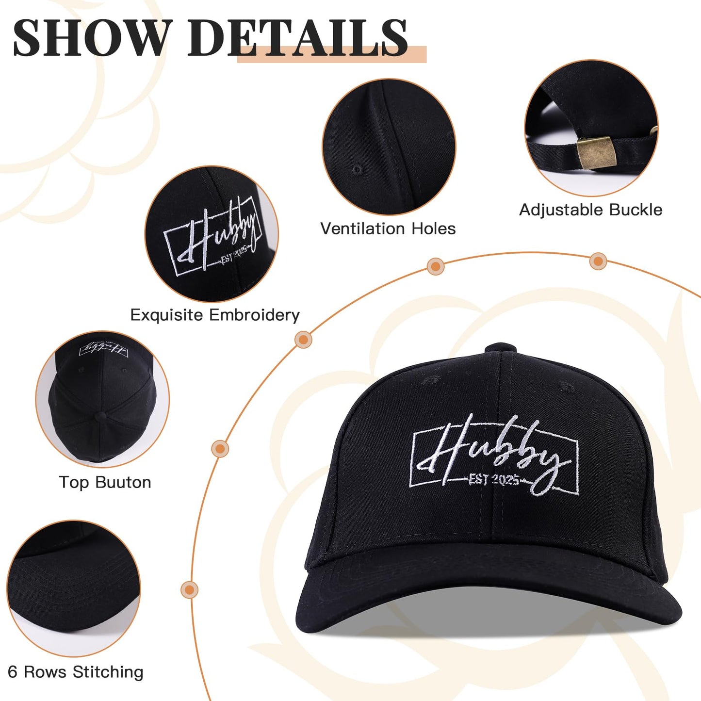 Wedding Gifts for Couples 2025, Bridal Shower Gifts, Hubby and Wifey Hat, Gift for Honeymoon Engagement Newlywed White,Black